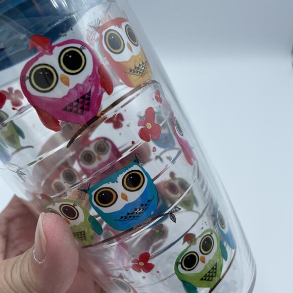 Tervis Tumbler 16oz Tumbler Multicolor Owls W/Blue Lid And Clear Cup - Picture 4 of 4